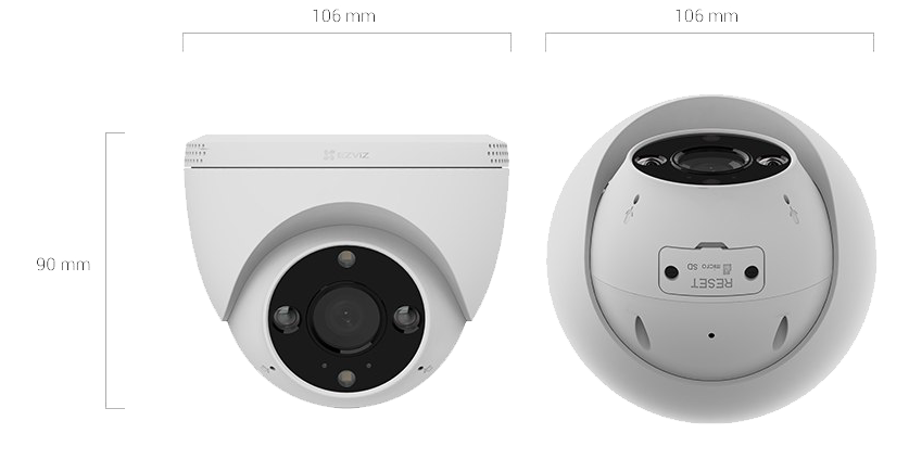 Domo IP 3 Megapíxel (2K) / Wi-Fi / Sirena y Estrobo /Audio de Dos Vías / Detección Humana y Vehiculo / Notificación Push / Audios Personalizables / Ranura Para Memoria hasta 512GB / Uso en Exterior IP67