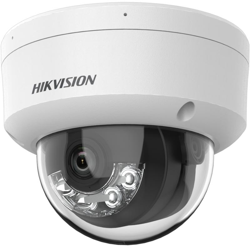 [Dual Light] Domo IP 2 Megapixel / Lente 2.8 mm / 30 mts IR + 30 mts Luz Blanca / Micrófono Integrado / Antivandálico IK08 / ACUSENSE Lite / Exterior IP67 / H.265 / PoE / ONVIF / Micro SD