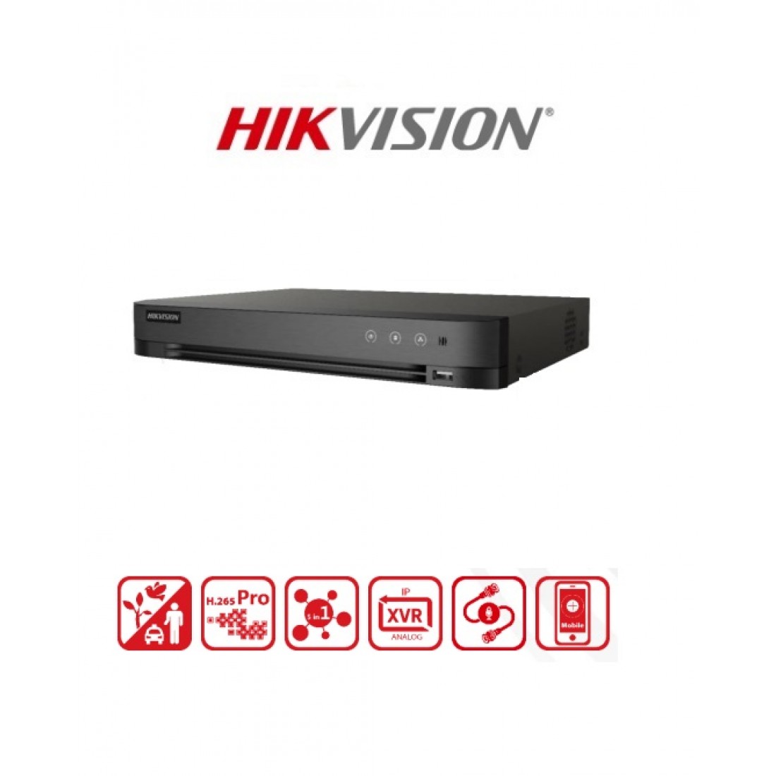 DVR 1080P Lite Pentahibrido / 8 Canales TURBOHD + 2 Canales IP / H.264+ / 1 Bahía de Disco Duro / Audio por Coaxitron