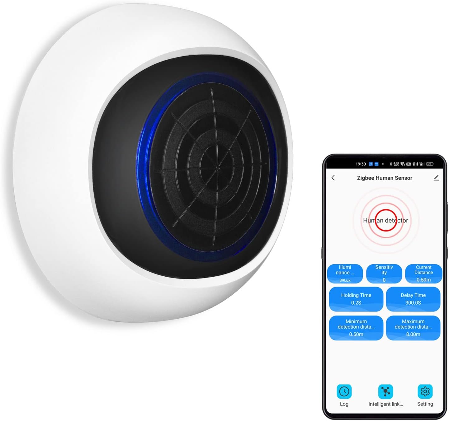 Sensor Inálambrico Intelbras Xas Smart Magnético 433Mhz Con Un Gap 37Mm Blanco Int5116